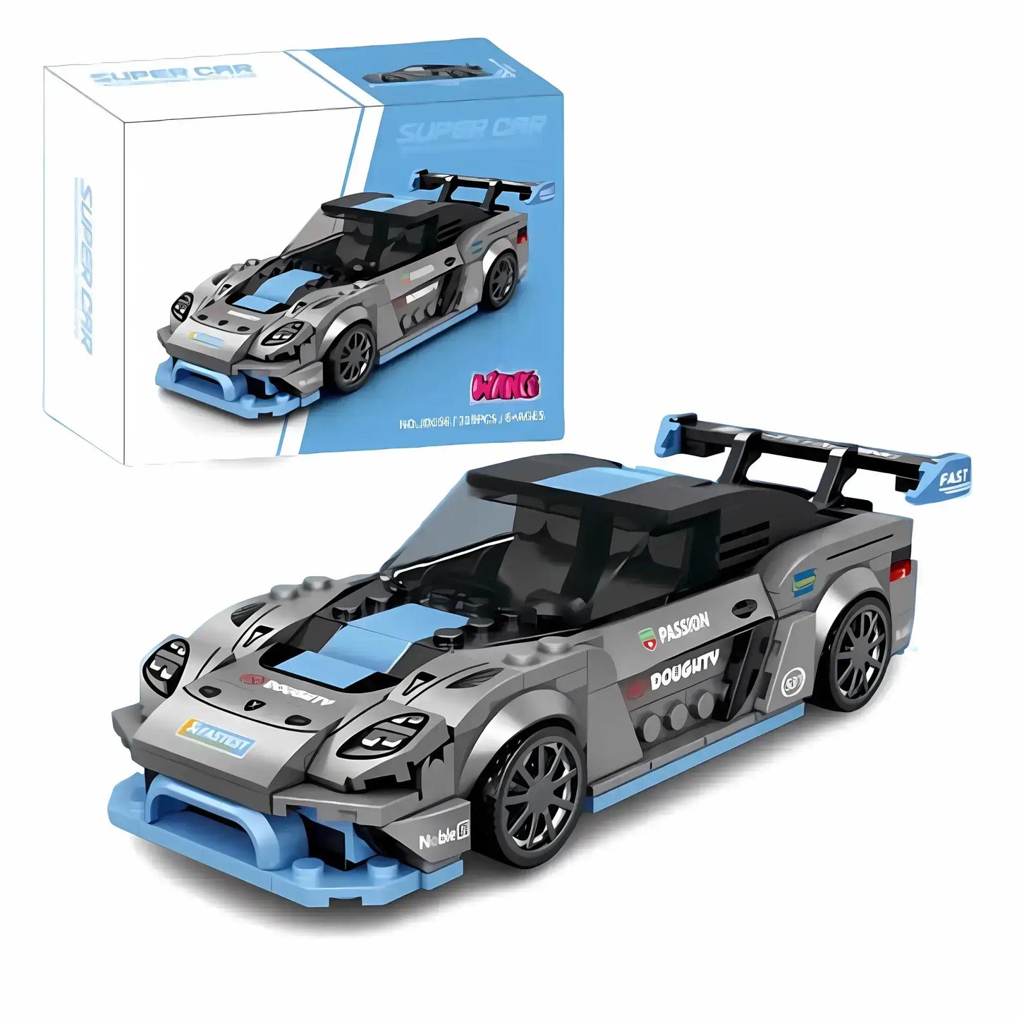 xiaojiaodu jd056 porsche gt4 model car building blocks toy lego speed champions series