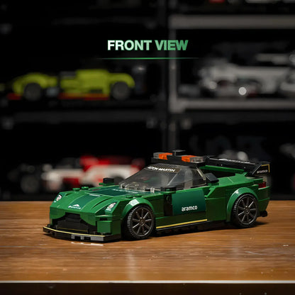 front view of xiaojiaodu jd059 aston martin f1 vantage model car building blocks toy