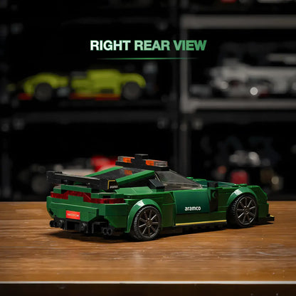 rear view of xiaojiaodu jd059 aston martin f1 vantage model car building blocks toy