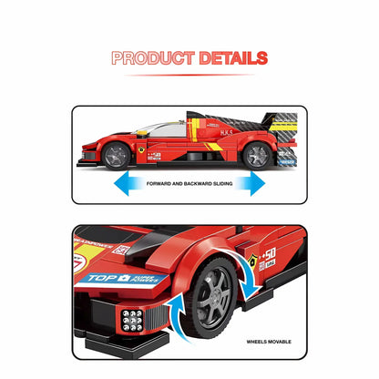 product details of xiaojiaodu jd060 lemans falali speed car model building blocks set