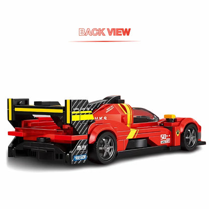 rear view of xiaojiaodu jd060 lemans falali speed car model building blocks set