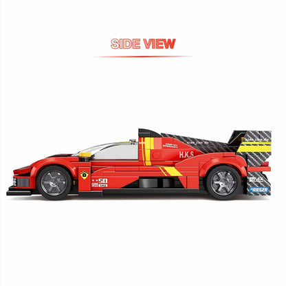 side view of xiaojiaodu jd060 lemans falali model speed car building blocks toy