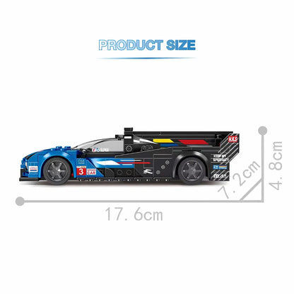 product size of xiaojiaodu jd062 lemans cadillac model speed car building blocks toy 