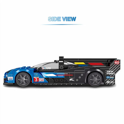 side view of xiaojiaodu jd062 lemans cadillac model speed car building blocks toy 