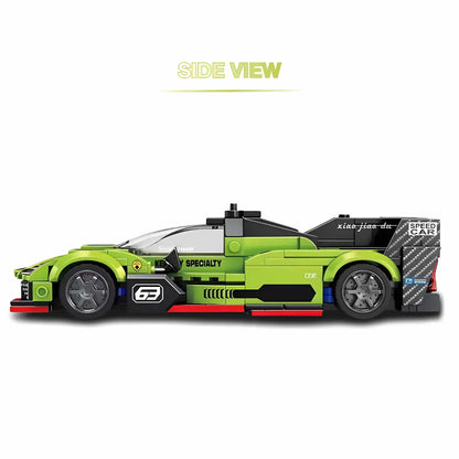 side view of xiaojiaodu jd063 lemans lambo speed car model building blocks set