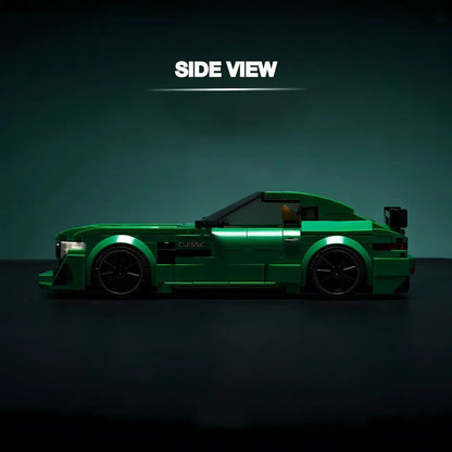 side view of xiaojiaodu jd064 amg gtr model car building blocks toy 