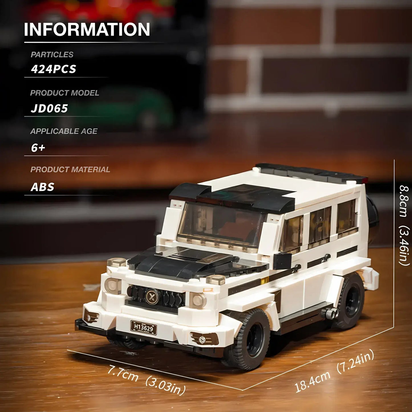 product information of xiaojiaodu jd065 benz g63 model car building blocks toy