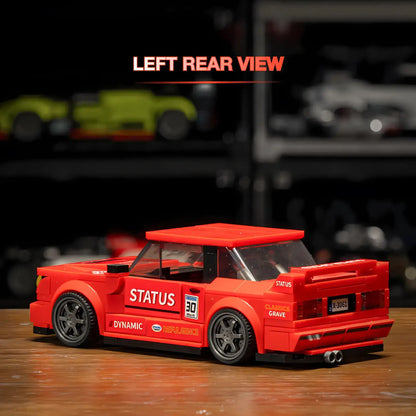 left rear view of xiaojiaodu jd066 bmw m3 e30 model car building blocks toy
