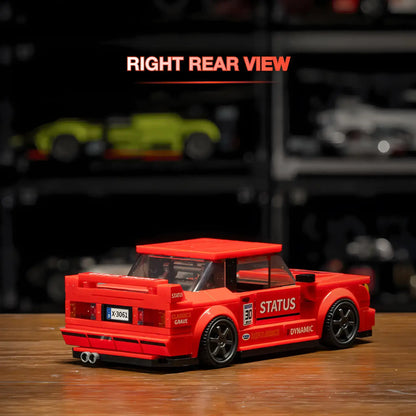 right rear view of xiaojiaodu jd066 bmw m3 e30 model car building blocks toy