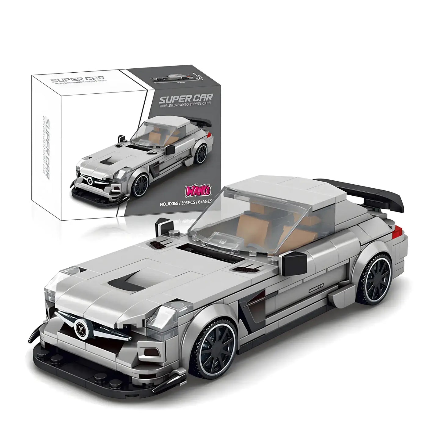 xiaojiaodu jd068 mercedes-benz sls amg model car building blocks toy compatible with lego champions series