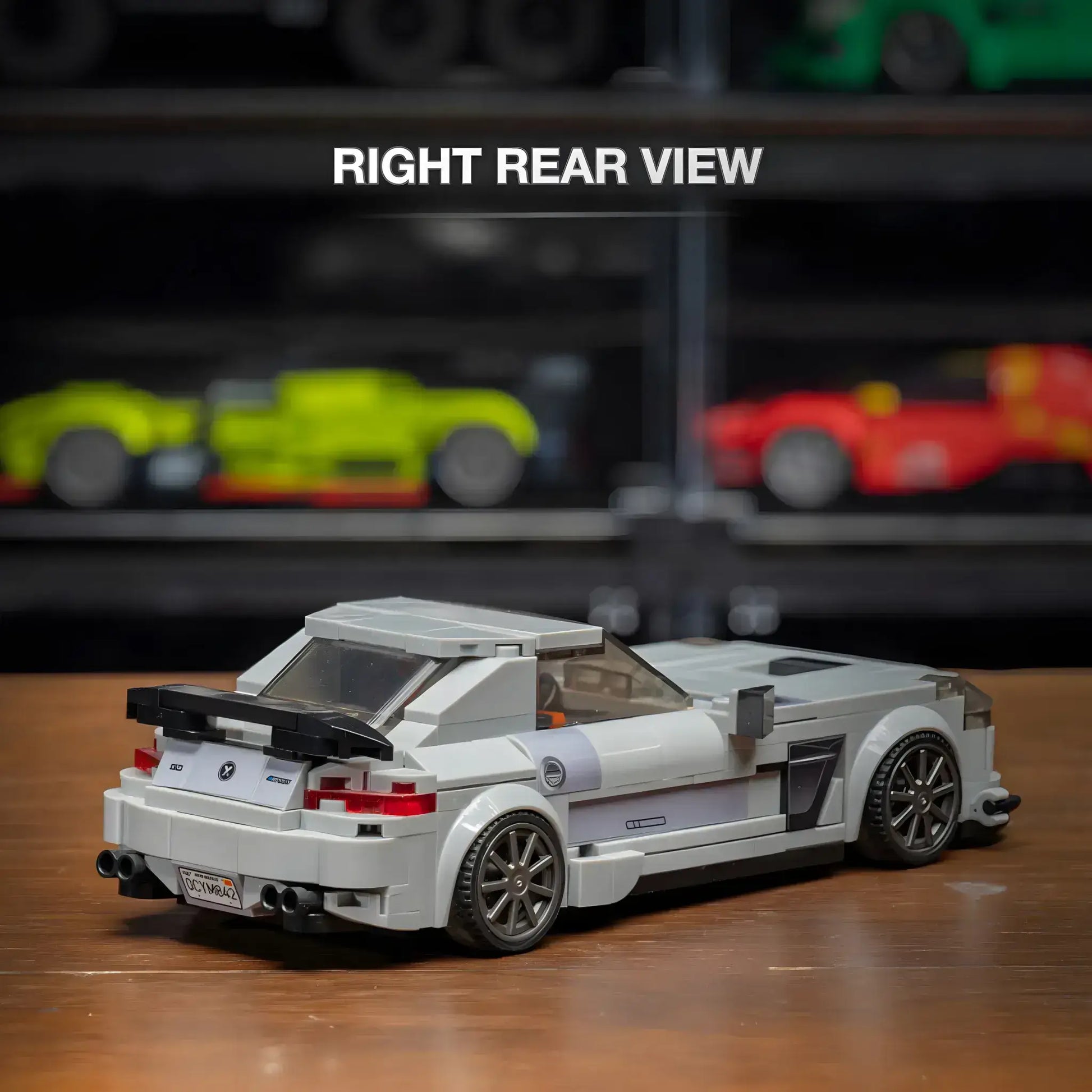 right rear view of xiaojiaodu jd068 mercedes-benz sls amg model car building blocks toy