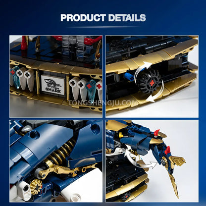 product details of xiaojiaodu jd071 cyber shark model mecha building blocks toy