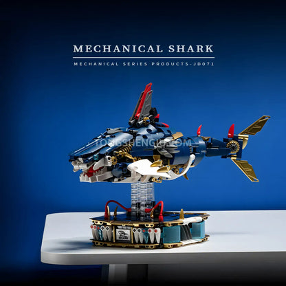 side view of xiaojiaodu jd071 cyber shark model mecha building blocks toy