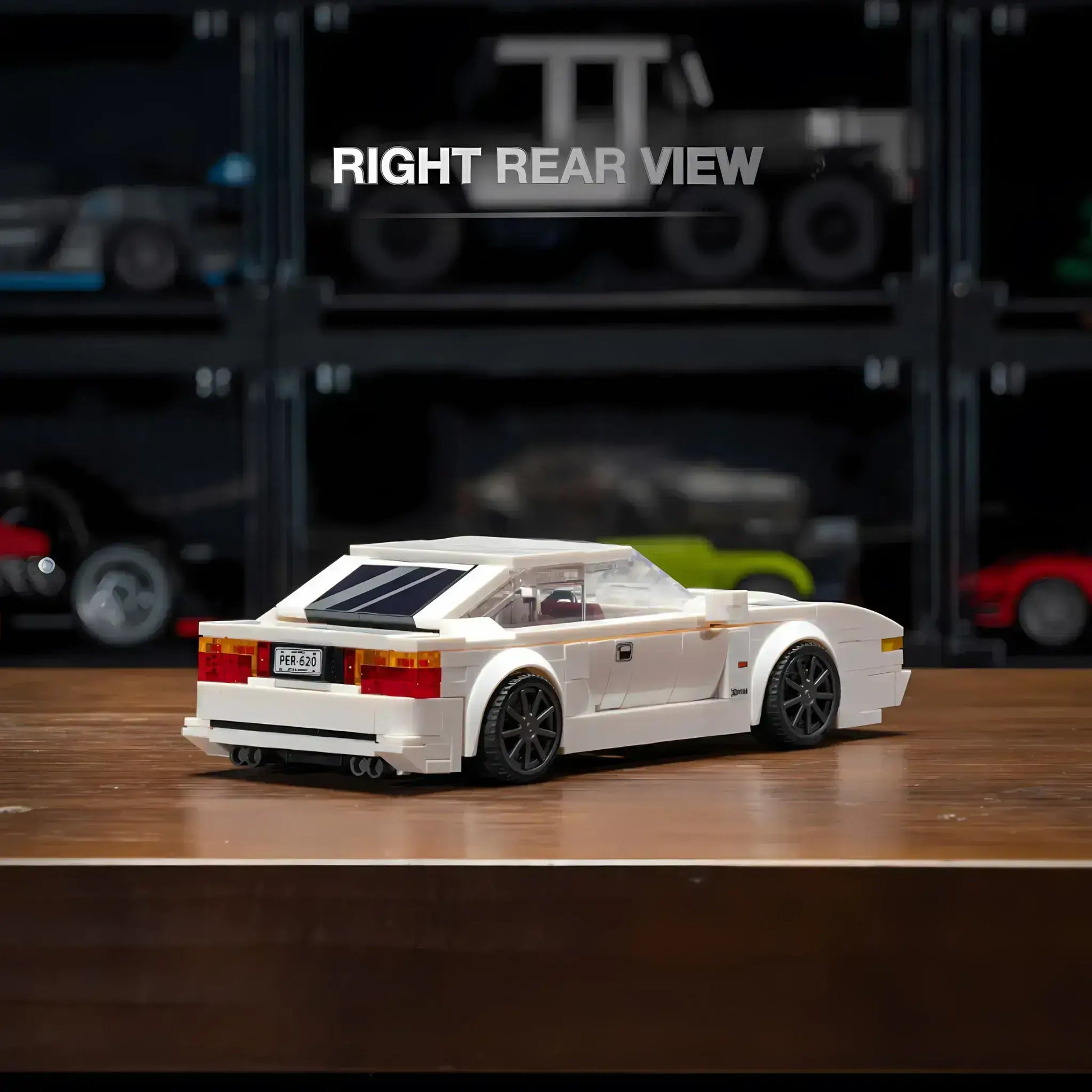 right rear view of xiaojiaodu jd075 bmw E31 model car building blocks toy