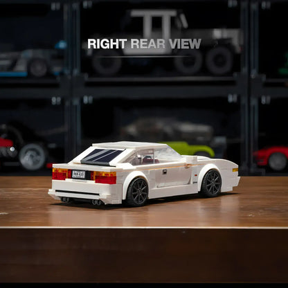 right rear view of xiaojiaodu jd075 bmw E31 model car building blocks toy
