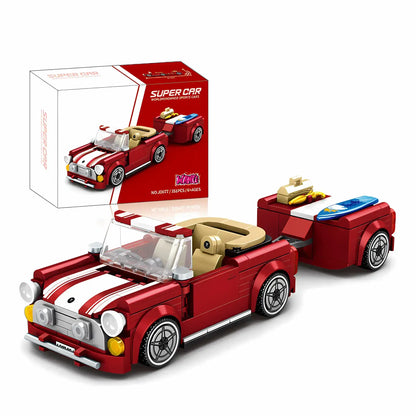 xiaojiaodu jd077 bmw mini model car building blocks toy compatible with lego speed champions series