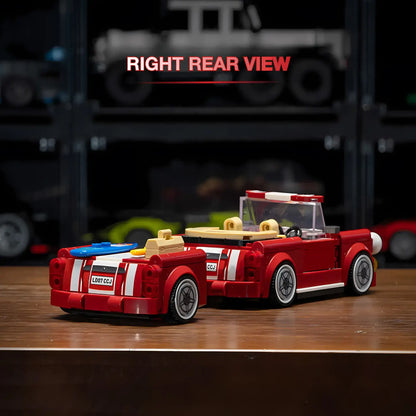 right rear view of xiaojiaodu jd077 bmw mini model car building blocks toy