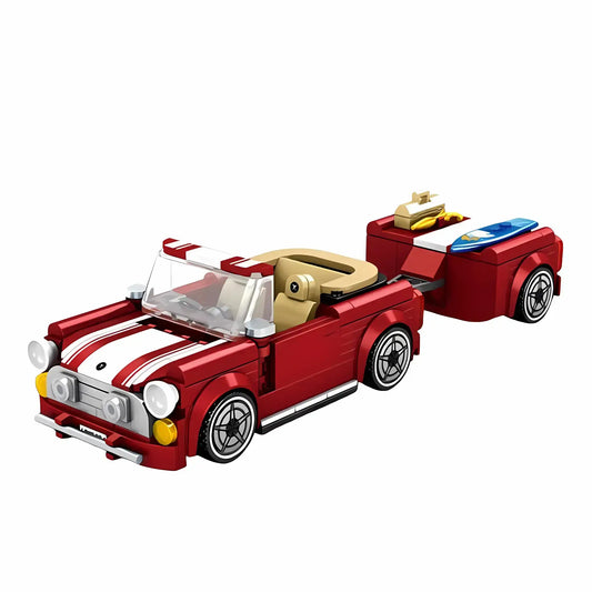 static version of xiaojiaodu jd077 bmw mini model car building blocks toy