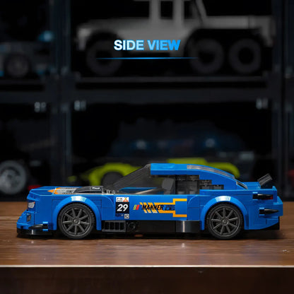 side view of xiaojiaodu jd078 cherolet canmaro model car building blocks toy