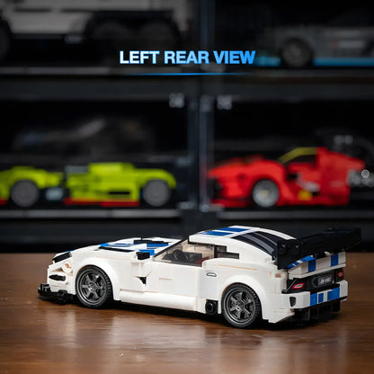 left rear view of xiaojiaodu jd082 dodge viper model car building blocks toy