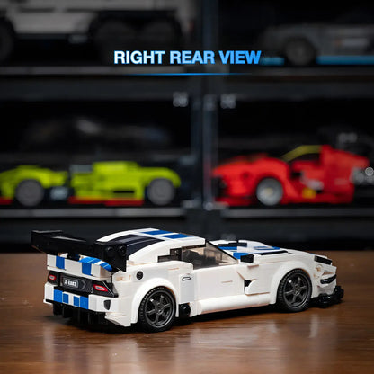 right rear view of xiaojiaodu jd082 dodge viper model car building blocks toy