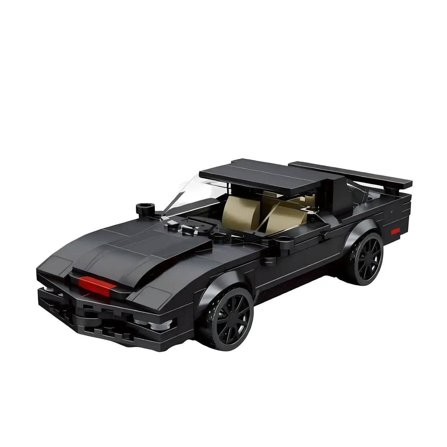 static version of xiaojiaodu jd083 kitt firebrid sports car building blocks set model car
