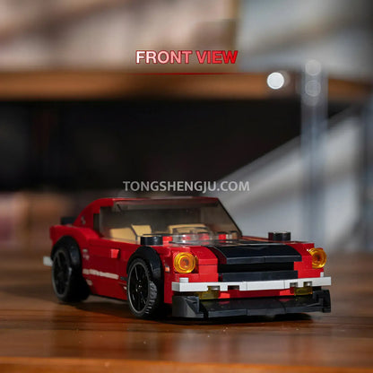 front view of xiaojiaodu jd084 nissan 240z sports car building blocks set model car