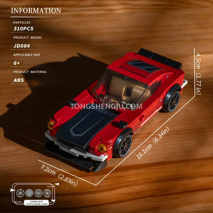 product information of xiaojiaodu jd084 nissan 240z sports car building blocks set model car