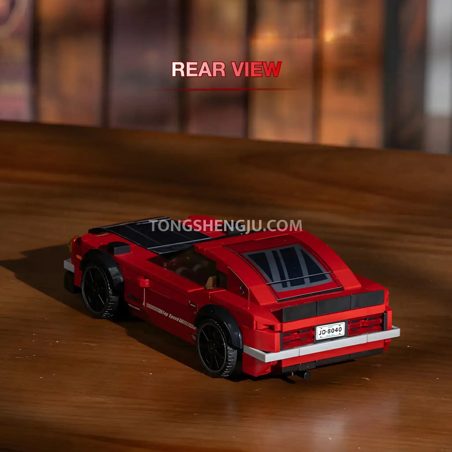 rear view of xiaojiaodu jd084 nissan 240z sports car building blocks set model car