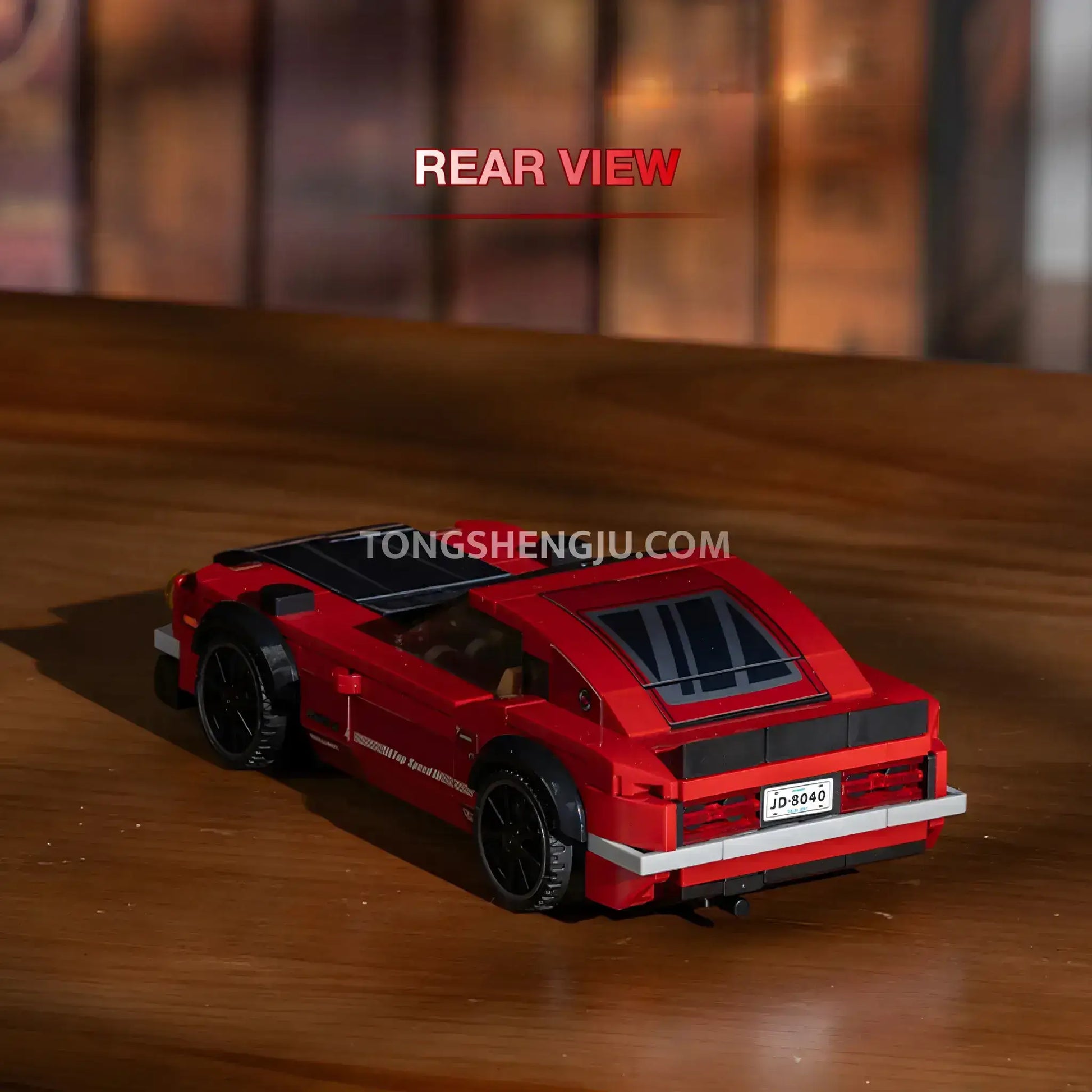 rear view of xiaojiaodu jd084 nissan 240z sports car building blocks set model car