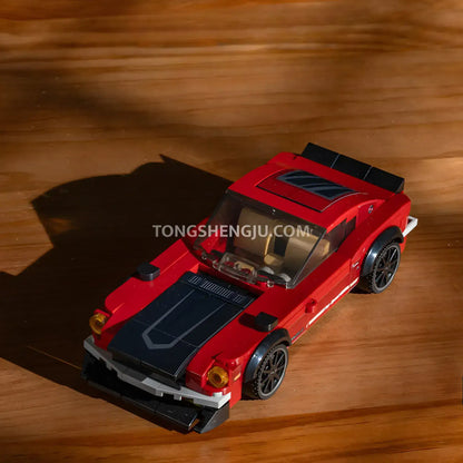 top view of xiaojiaodu jd084 nissan 240z sports car building blocks set model car