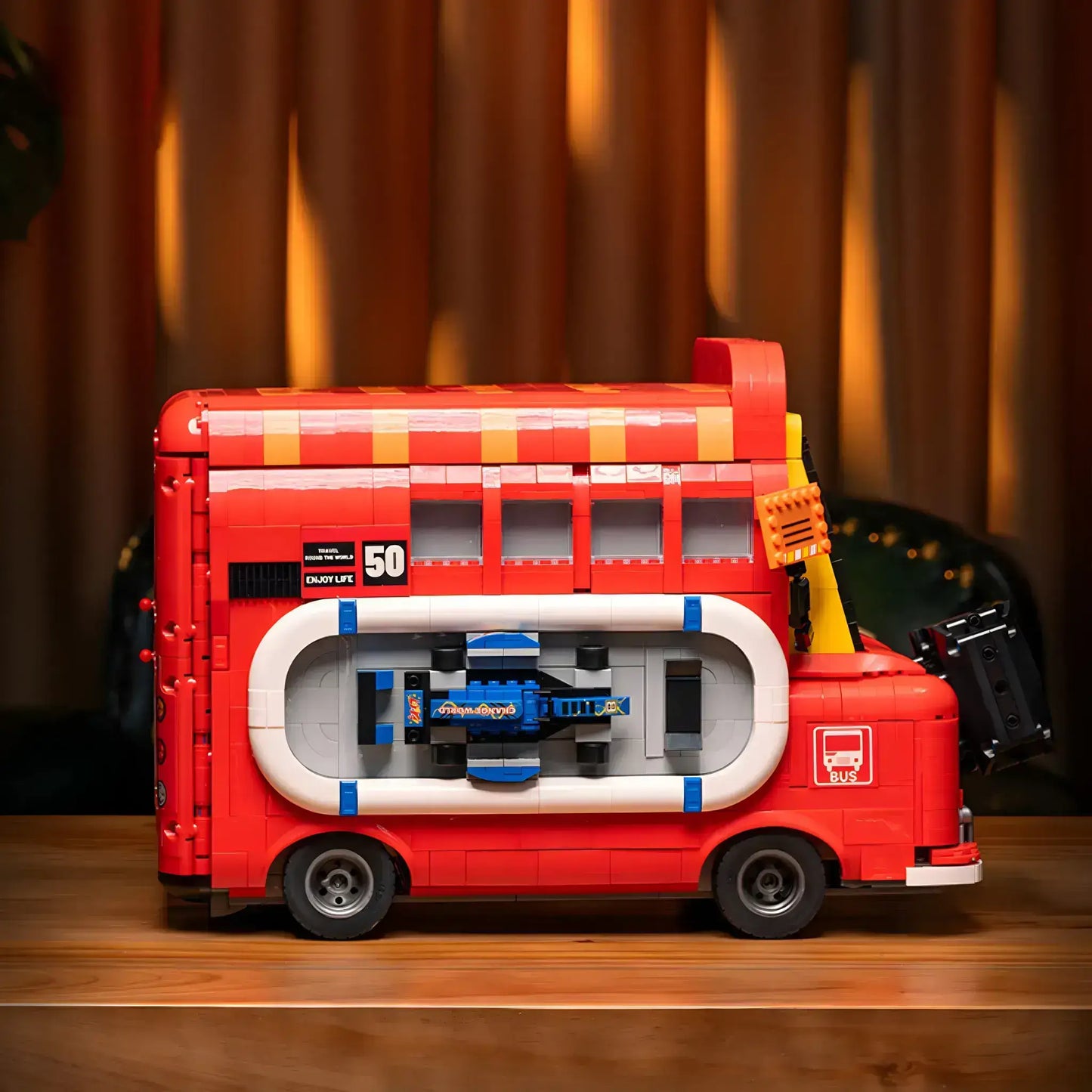 side view of xiaojiaodu jd093 game car building blocks set model car