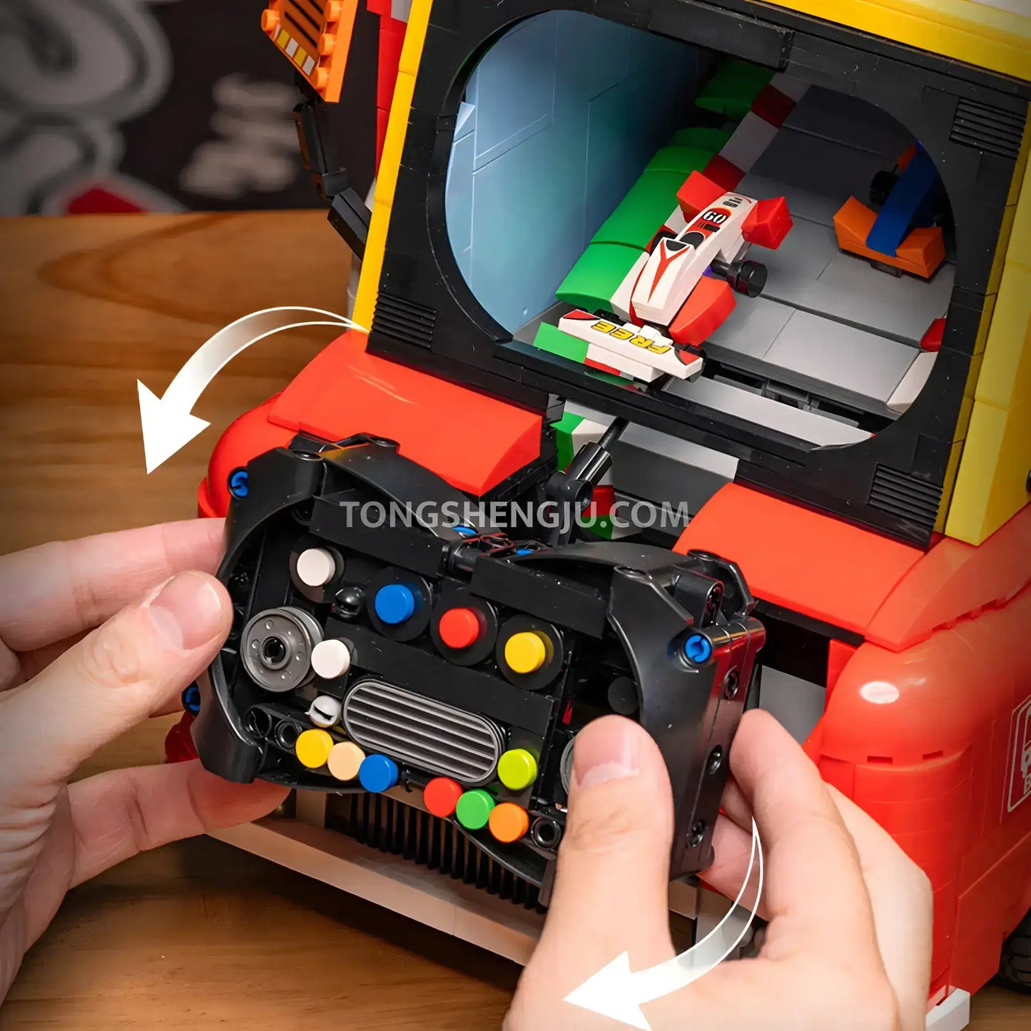 xiaojiaodu jd093 game car building blocks set model car canable controll the mini car