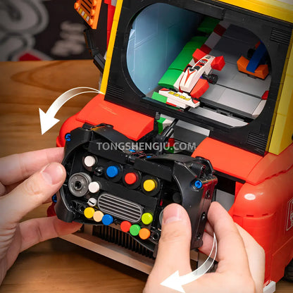 xiaojiaodu jd093 game car building blocks set model car canable controll the mini car