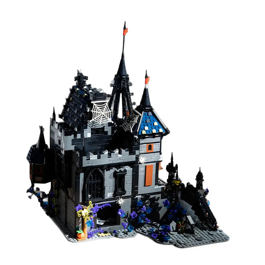 static version of xiaojiaodu jd099 dracula castle model building blocks set