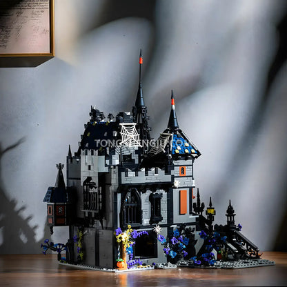 front view of xiaojiaodu jd099 dracula castle model building blocks set