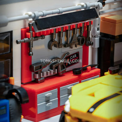 xiaojiaodu jd101 modern garage car building blocks set model car repair tools