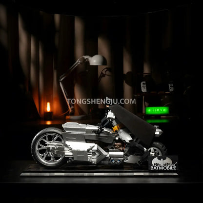 side view of xiaojiaodu jd121 batmobile game movie building set model car 