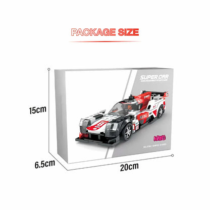 package size of xiaojiaodu jd061 lemans gr010 model speed car building blocks toy 