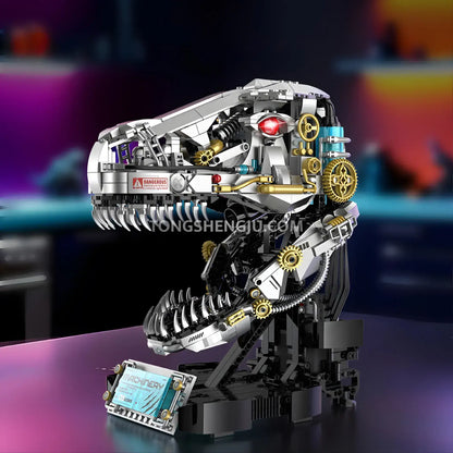 xinzhuan xz0005 dinomech mechanical t-rex skull model mecha building set compatible with lego technic series