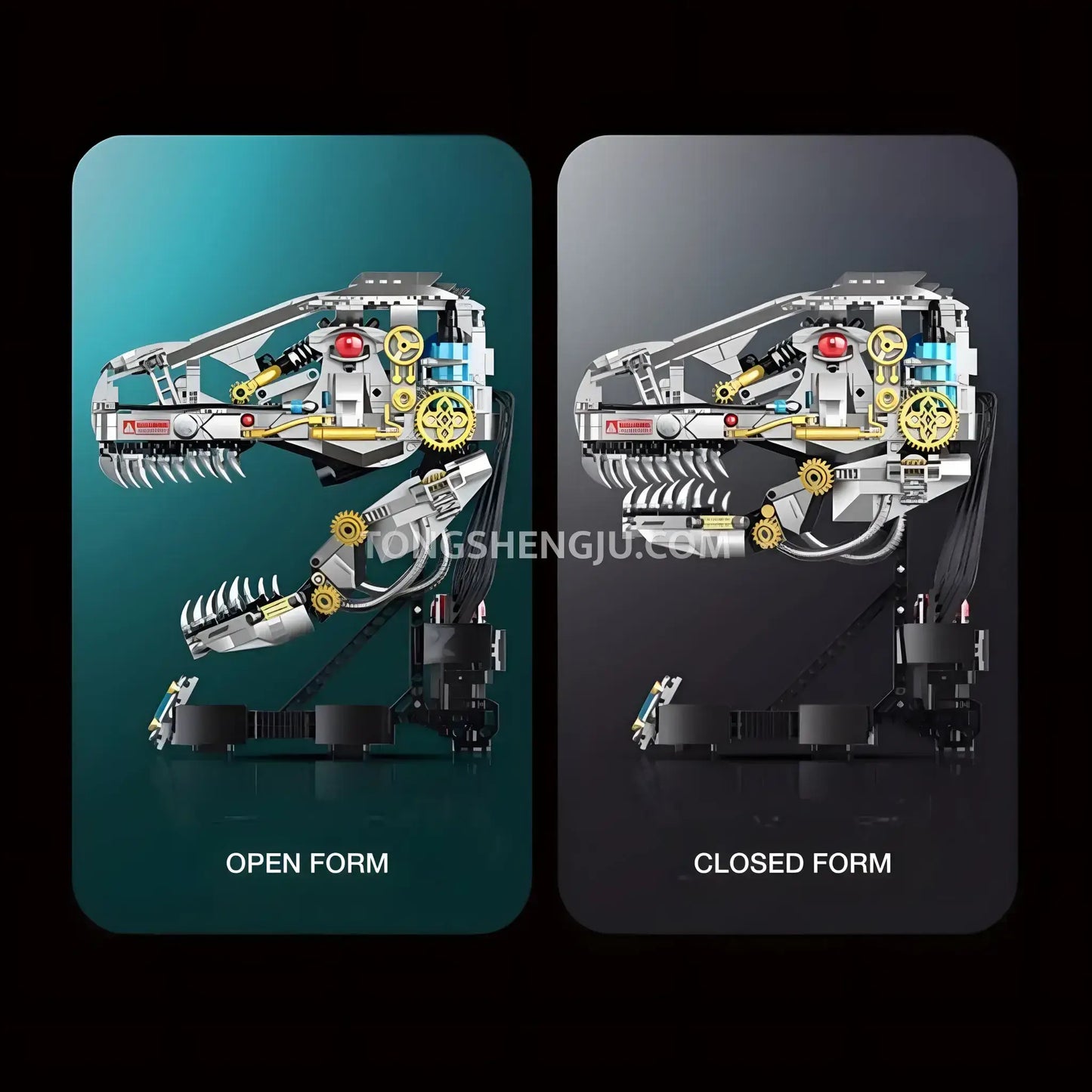 Tongshengju Mechanical T-Rex Skull Dinomech Technic Building Blocks Set For Adults & Kids Gift (916PCS)