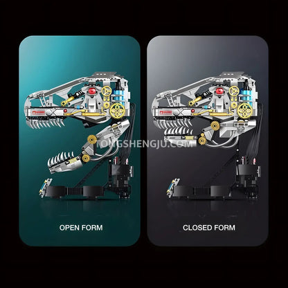 xinzhuan xz0005 dinomech mechanical t-rex skull model mecha building set dual forms