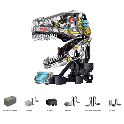 dynamic version of xinzhuan xz0005 dinomech mechanical t-rex skull model mecha building set