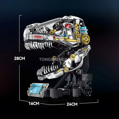 product size of xinzhuan xz0005 dinomech mechanical t-rex skull model mecha building set