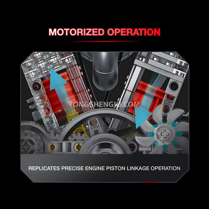 guly xinzhuan xz0014 flathead v2 engine model technic motorcyle building set motorized operation