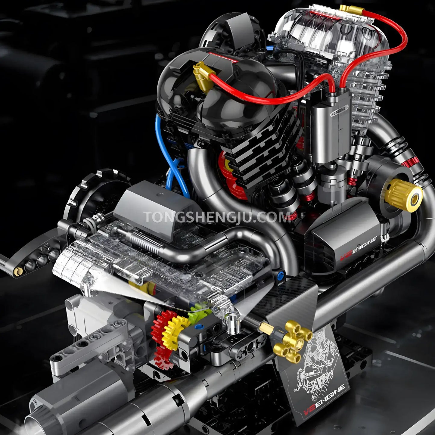 guly xinzhuan xz0015 panhead v2 engine model technic motorcyle building set compatible with lego technic series