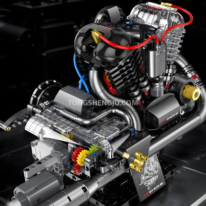 guly xinzhuan xz0015 panhead v2 engine model technic motorcyle building set compatible with lego technic series