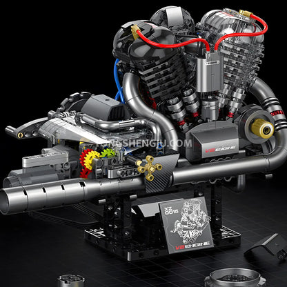 guly xinzhuan xz0015 panhead v2 engine model technic motorcyle building set creativing assembly building