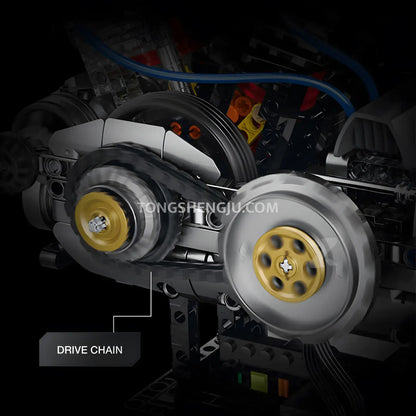 guly xinzhuan xz0015 panhead v2 engine model technic motorcyle building set drive chain