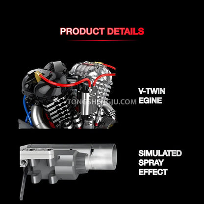 xinzhuan xz0015 panhead v2 engine model technic motorcyle building set v-twin engine and simulated spray effect